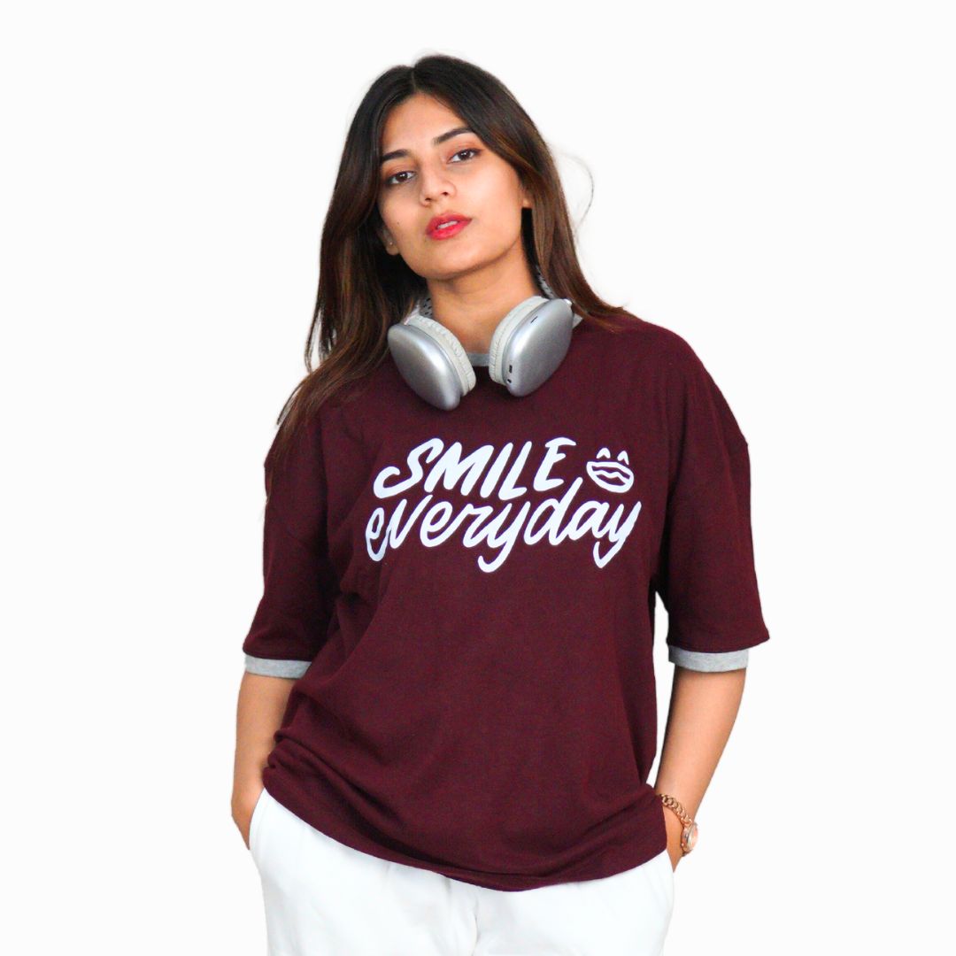 Smile Everyday Drop-Shoulder Tee
