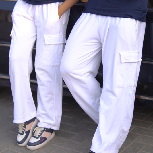 White Gradi Cargo Trousers
