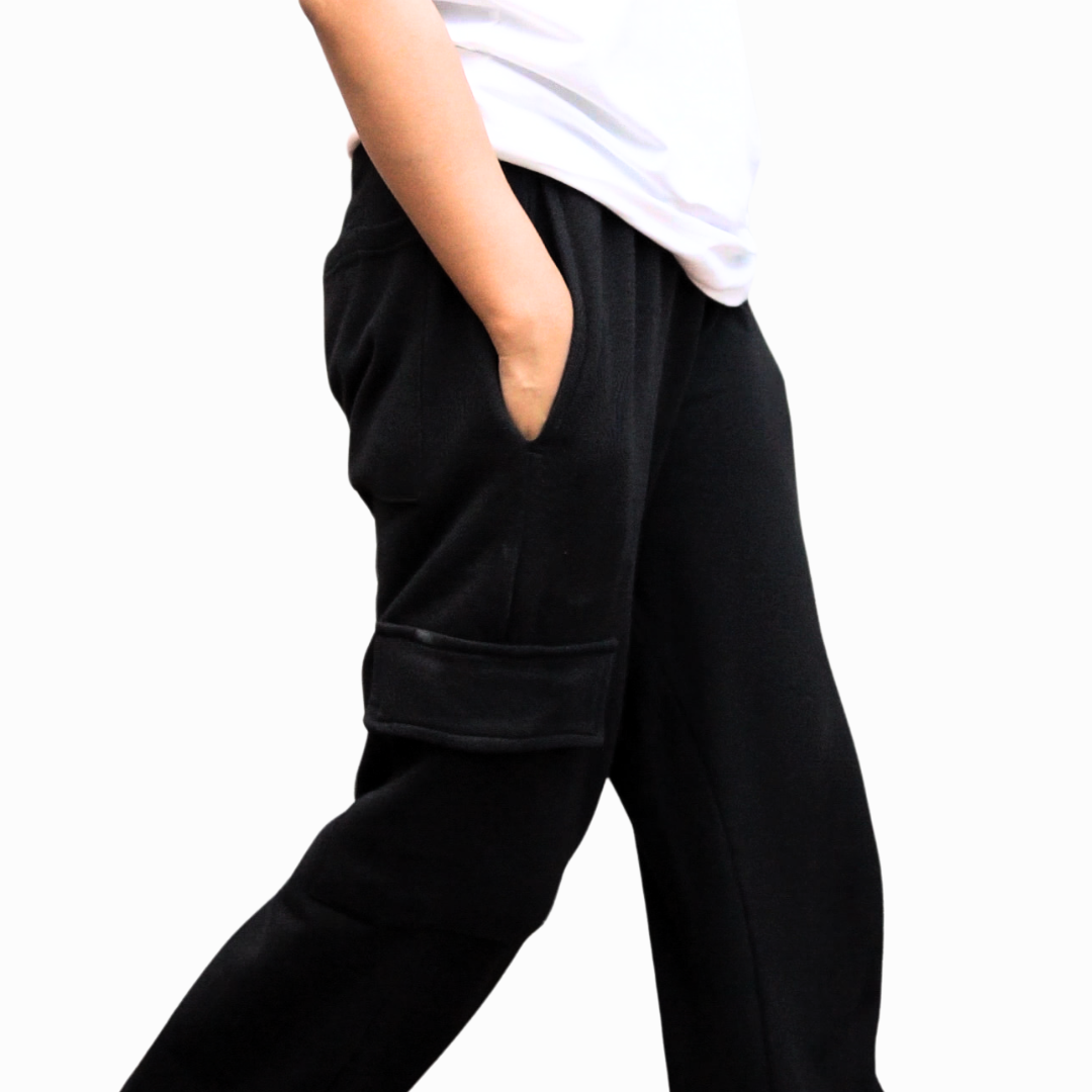 Black Gradi Cargo Trousers