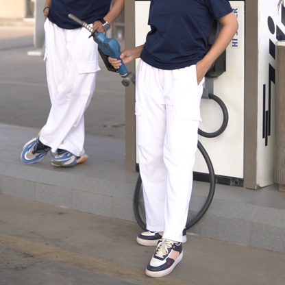 White Gradi Cargo Trousers