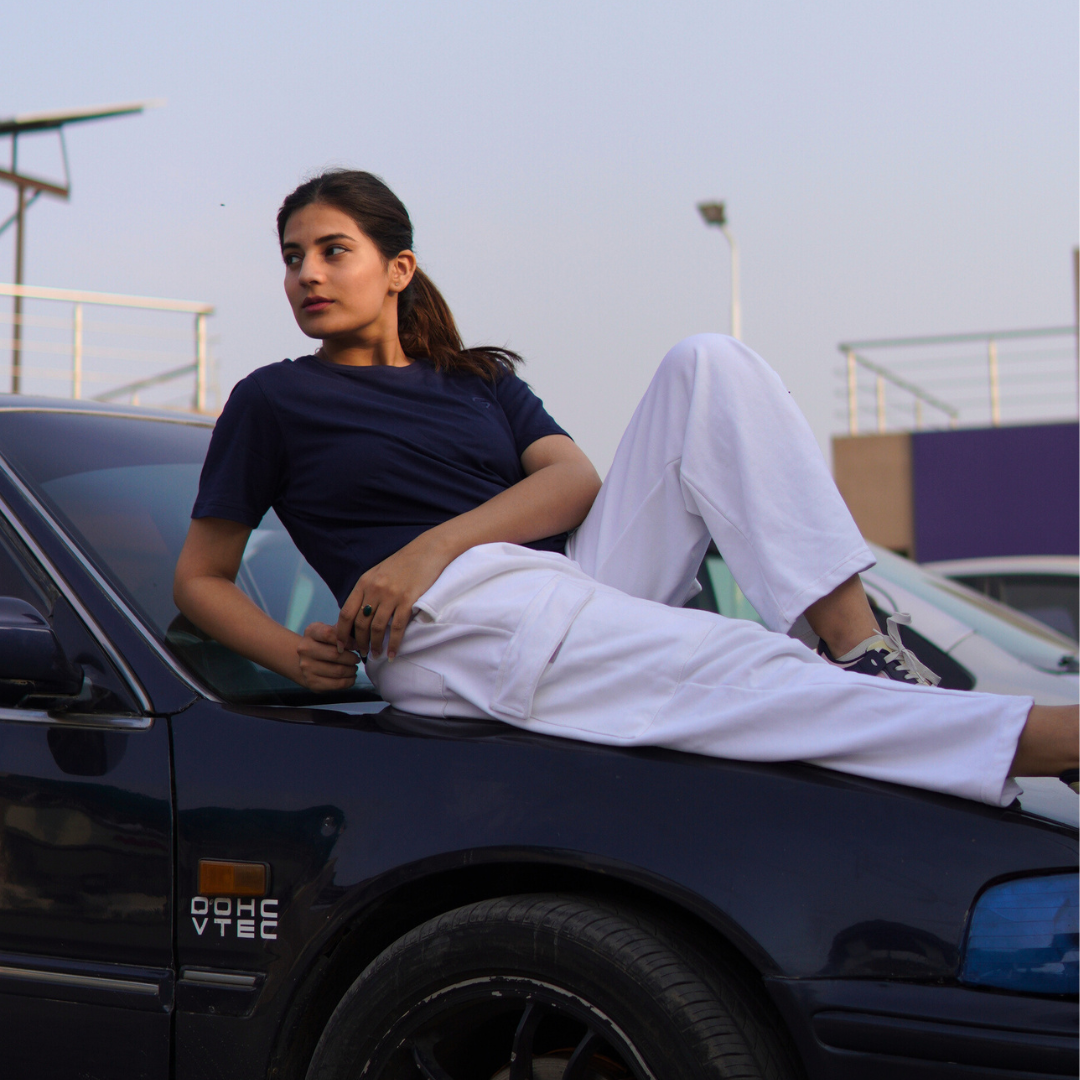 White Gradi Cargo Trousers